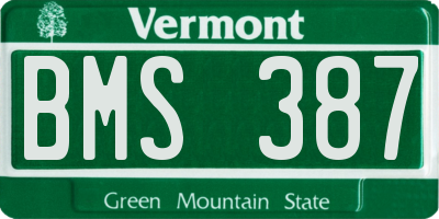VT license plate BMS387