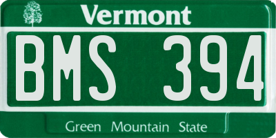 VT license plate BMS394