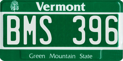 VT license plate BMS396