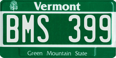 VT license plate BMS399