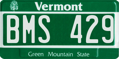 VT license plate BMS429