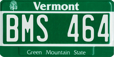 VT license plate BMS464