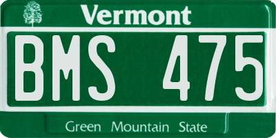 VT license plate BMS475