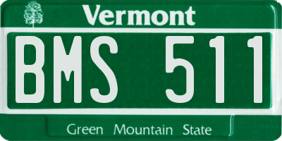 VT license plate BMS511