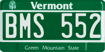 VT license plate BMS552