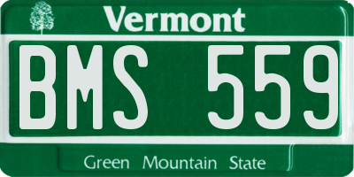 VT license plate BMS559
