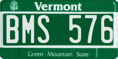 VT license plate BMS576