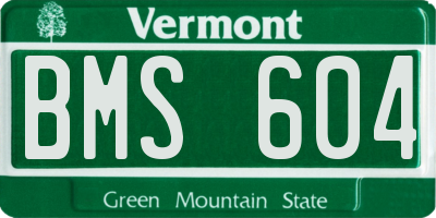 VT license plate BMS604