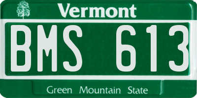 VT license plate BMS613
