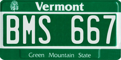VT license plate BMS667