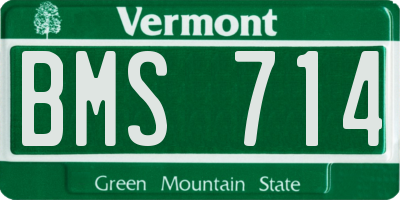 VT license plate BMS714