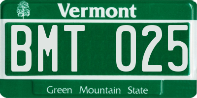 VT license plate BMT025