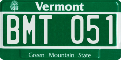 VT license plate BMT051