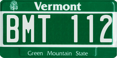 VT license plate BMT112