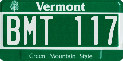VT license plate BMT117