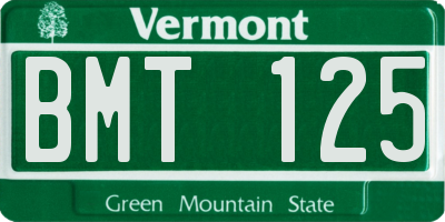 VT license plate BMT125