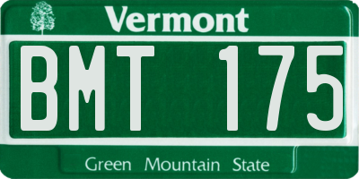 VT license plate BMT175