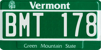 VT license plate BMT178