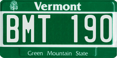 VT license plate BMT190