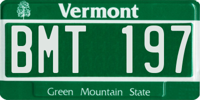 VT license plate BMT197