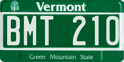 VT license plate BMT210