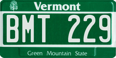 VT license plate BMT229