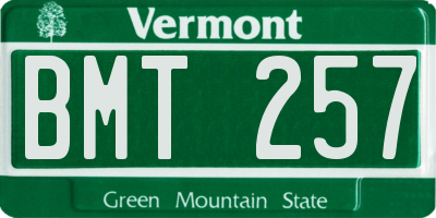 VT license plate BMT257