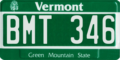 VT license plate BMT346