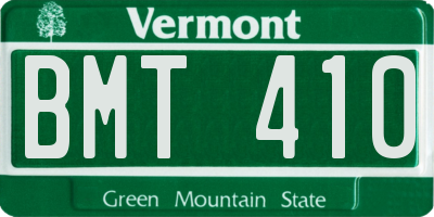 VT license plate BMT410