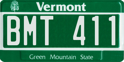 VT license plate BMT411