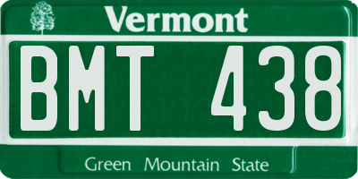 VT license plate BMT438