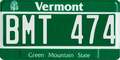 VT license plate BMT474