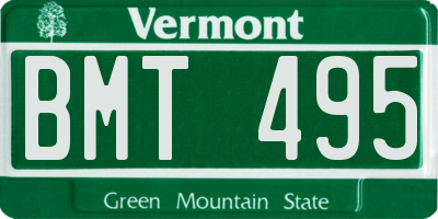 VT license plate BMT495