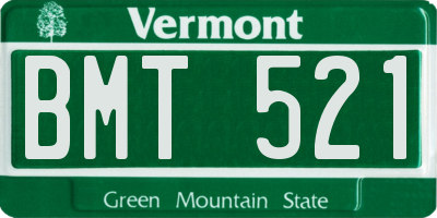 VT license plate BMT521