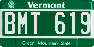 VT license plate BMT619