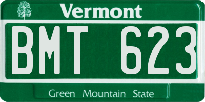 VT license plate BMT623