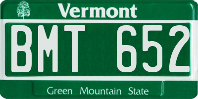 VT license plate BMT652