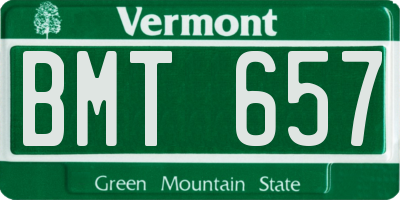 VT license plate BMT657