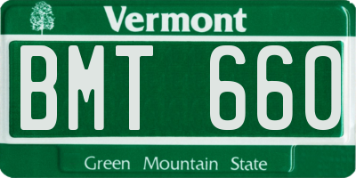 VT license plate BMT660