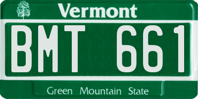 VT license plate BMT661