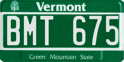 VT license plate BMT675
