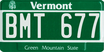 VT license plate BMT677