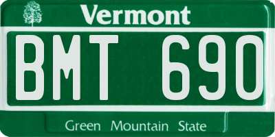 VT license plate BMT690