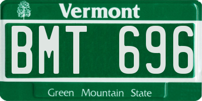 VT license plate BMT696