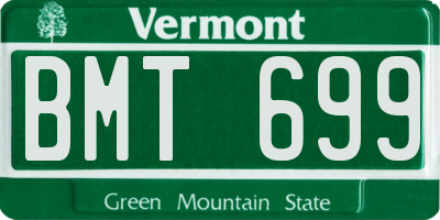VT license plate BMT699