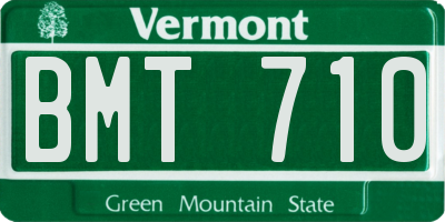 VT license plate BMT710
