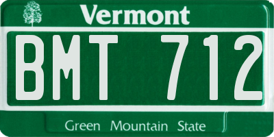 VT license plate BMT712