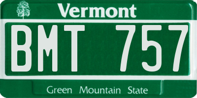 VT license plate BMT757
