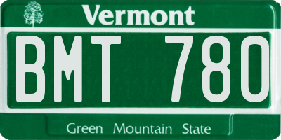 VT license plate BMT780