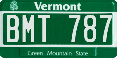 VT license plate BMT787